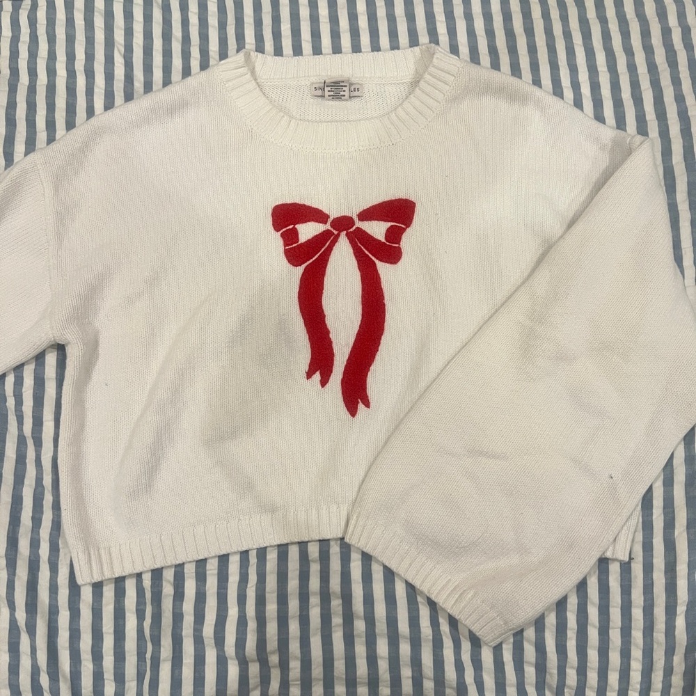 SINCERLY JULES Red Bow Sweater